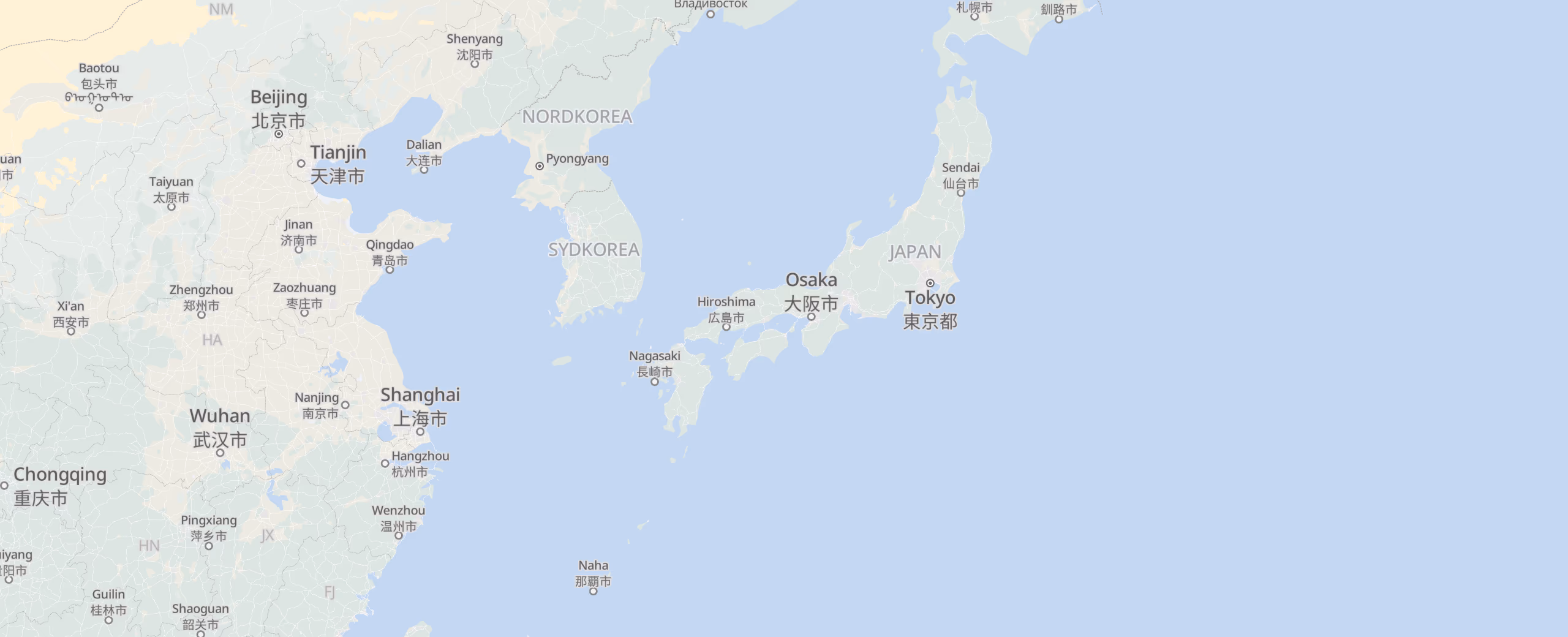 Japan cities map