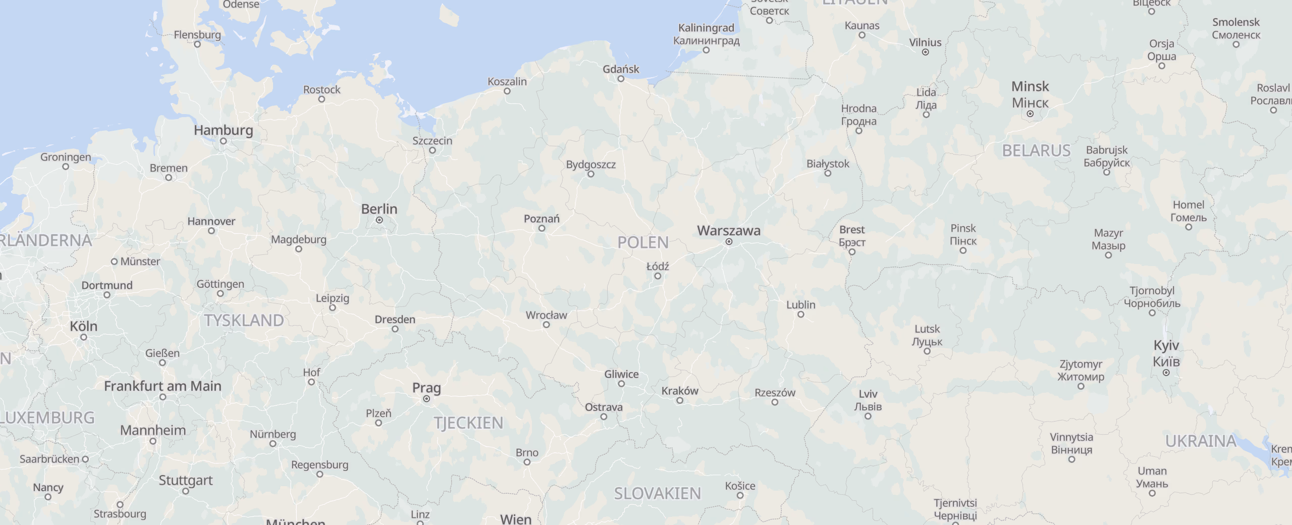 Polen cities map